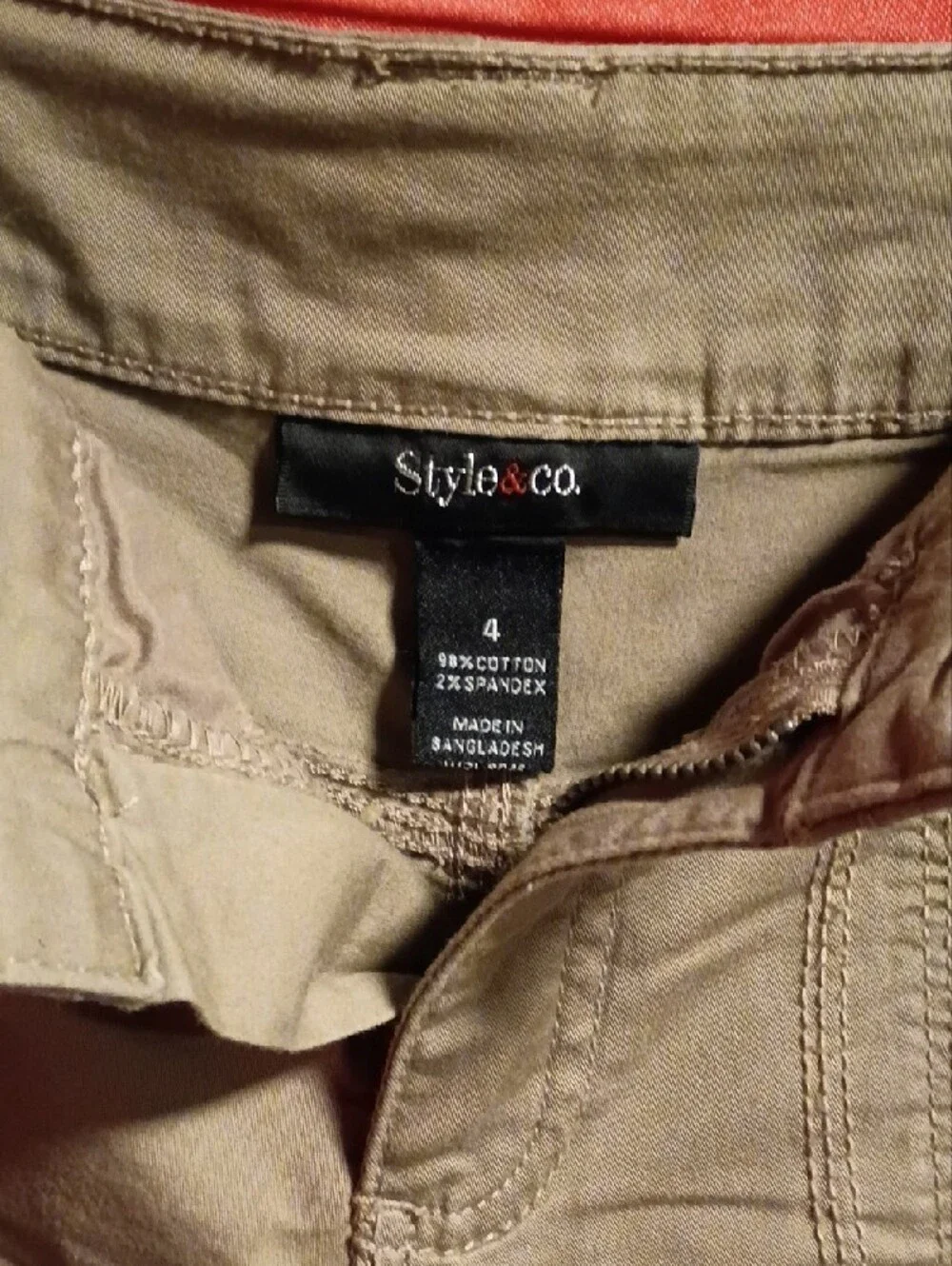 Style & Co. Tan Utility Cargo Shorts with Flap Pocket